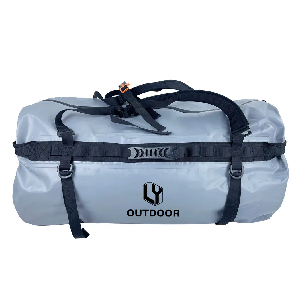 Large Capacity 500d PVC Tarpaulin 80L Travel Bag Duffle Backpack Outdoor Duffel Bag Waterproof Sports Gym Travel Duffle Bag