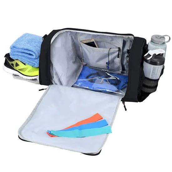 Leyi Custom Logo Waterproof Outdoor Sports Luggage Duffel Backpack with Shoe Compartment Collapsible Travel Bag