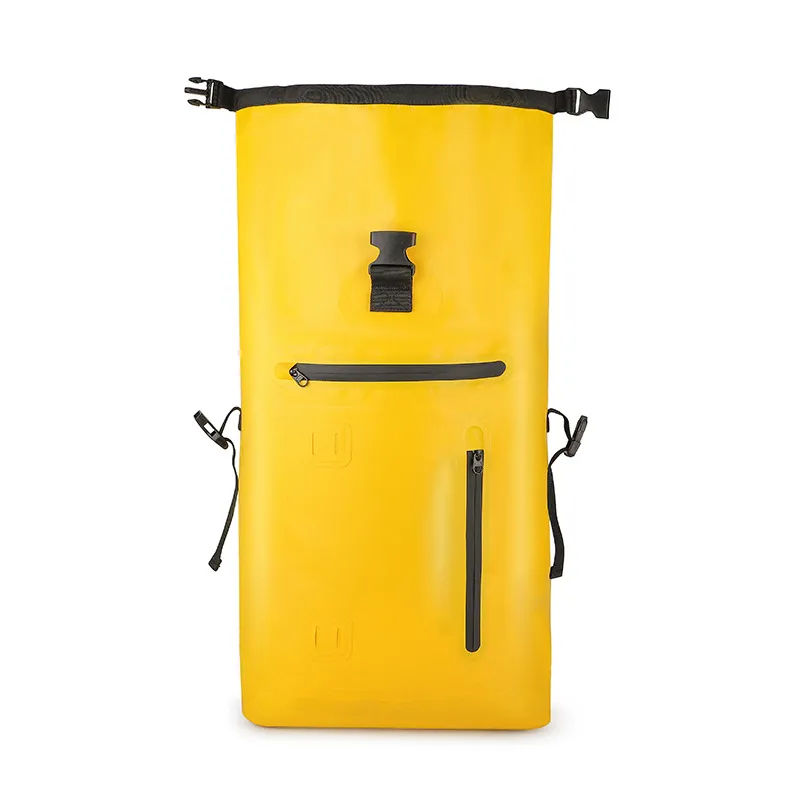 Leyi Recycled Bag Custom Logo, High Quality Custom Waterproof Men&prime;s Backpack, Rolltop Backpack Recycled Yellow 15L