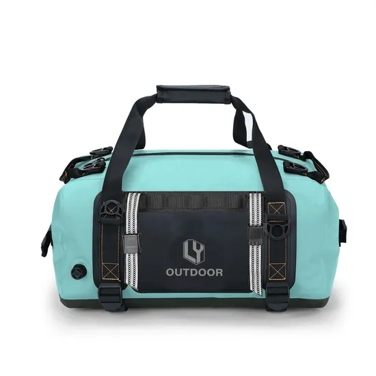 Custom Logo Lightweight 500d PVC Tarpaulin Camping Hiking Fishing Waterproof Duffel Dry Bag Waterproof Fishing Rod Tackle Bag