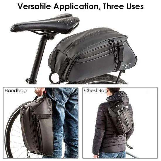 Bike Reflective Rear Rack Bag Water Resistant Bicycle Saddle Panniers 8L Trunk Storage Bag Cycling Back Seat Carrier Pouch