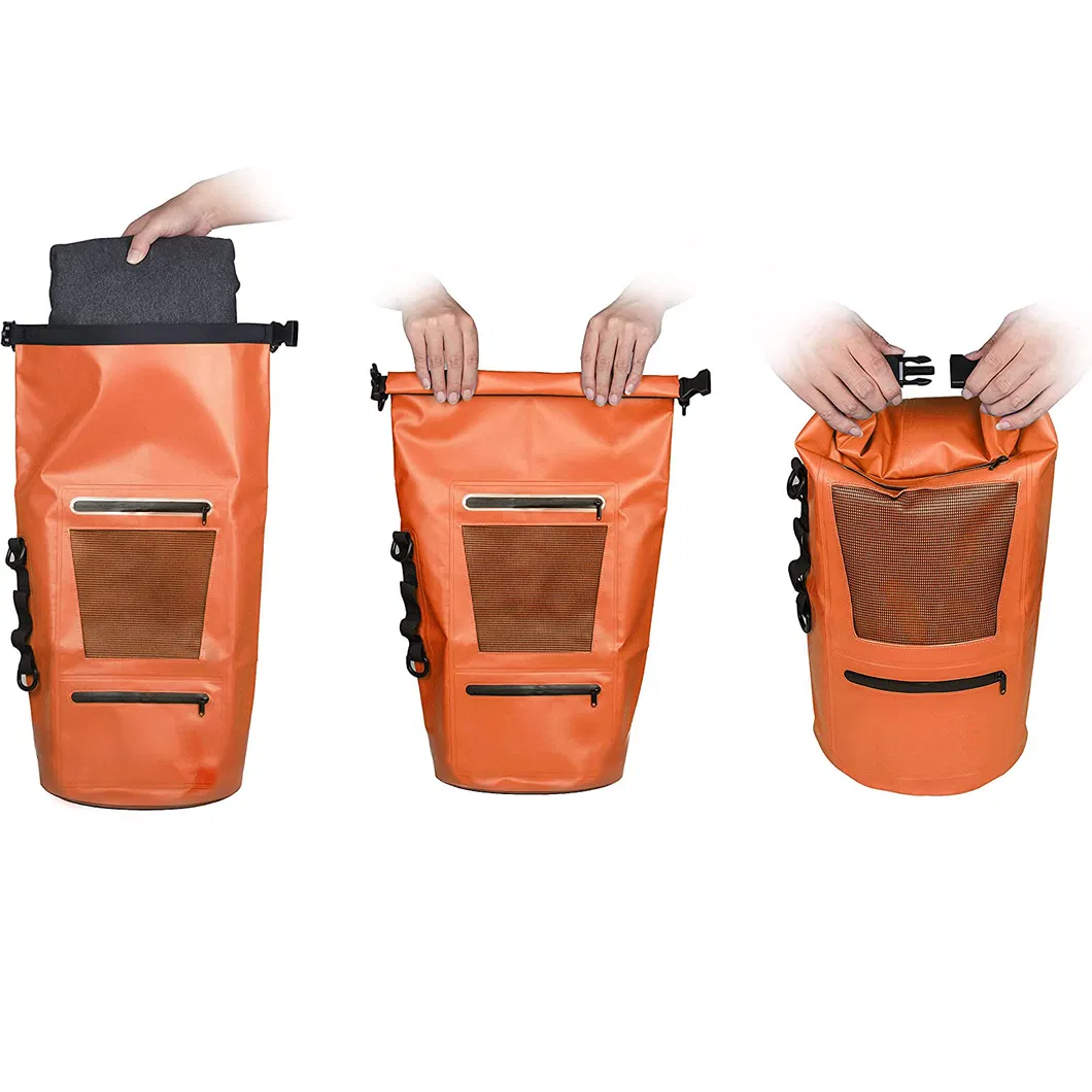 Durable Roll Top Closure Travel Swimming Floating Dry Backpack Waterproof Boating Dry Bag Backpack