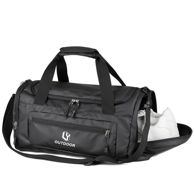 High Quality Custom Logo Waterproof Men Women Duffel Bag with Shoe Compartment Travel Bag Gym Bag