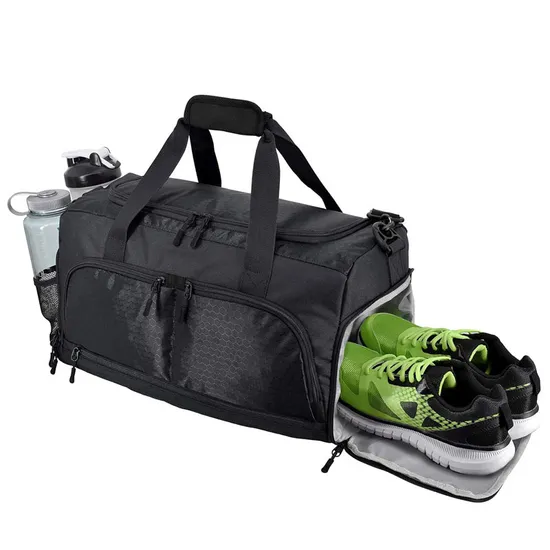 Leyi Custom Logo Waterproof Outdoor Sports Luggage Duffel Backpack with Shoe Compartment Collapsible Travel Bag