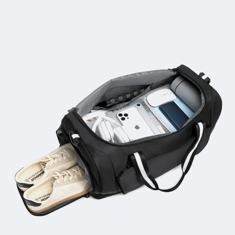 Leyi New Design Custom Logo Men Women Waterproof Pack with Shoe Pocket Workout Duffel Travel Sports Gym Bag