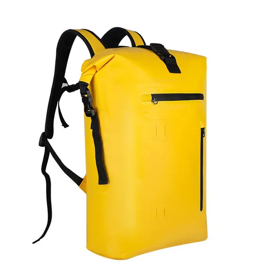 Leyi Recycled Bag Custom Logo, High Quality Custom Waterproof Men′s Backpack, Rolltop Backpack Recycled Yellow 15L