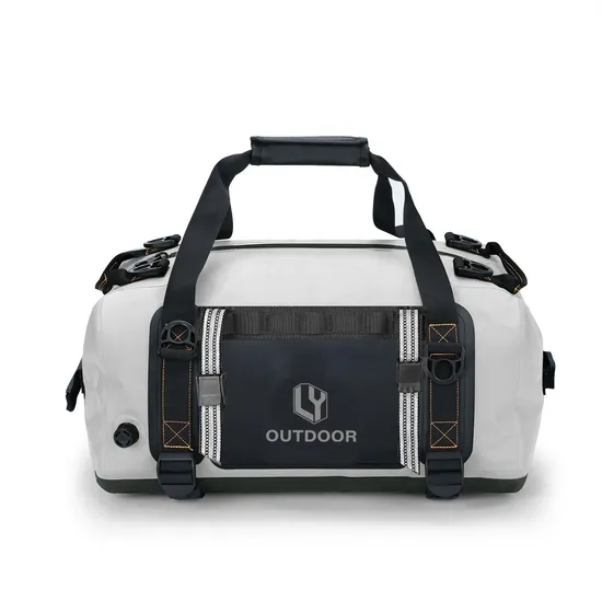 Custom Logo Lightweight 500d PVC Tarpaulin Camping Hiking Fishing Waterproof Duffel Dry Bag Waterproof Fishing Rod Tackle Bag