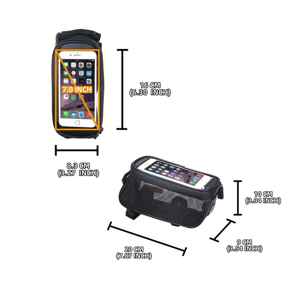 Leyi Motorcycle Phone Waterproof Bag 3 in 1 Bicycle Bag Waterproof Frame Top Tube Bicycle Bag Phone Holder