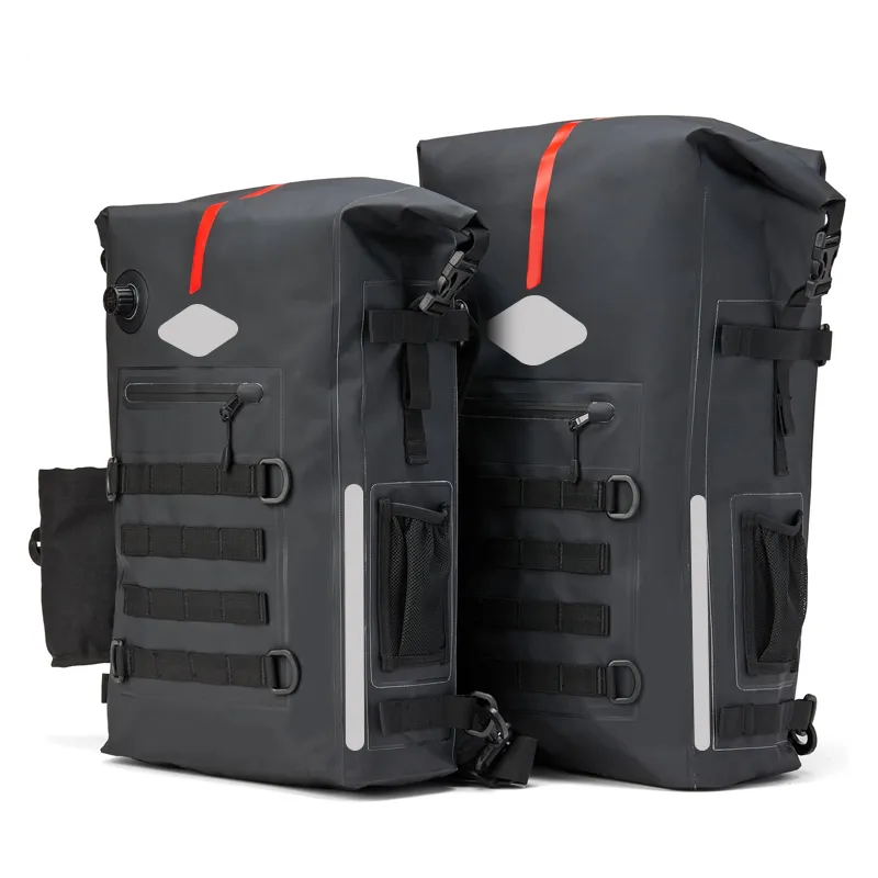 Leyi High Quality Dry Backpack Bag for Motorcycle Leather Motorcycle Tail Bag Motorcycle Saddle Bags Waterproof