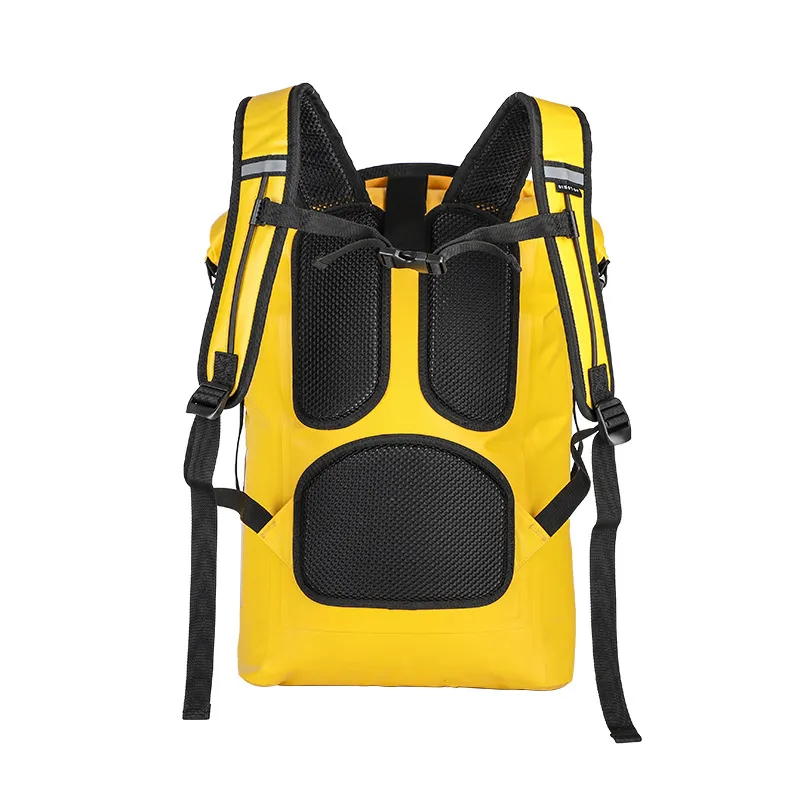 Leyi Recycled Bag Custom Logo, High Quality Custom Waterproof Men&prime;s Backpack, Rolltop Backpack Recycled Yellow 15L