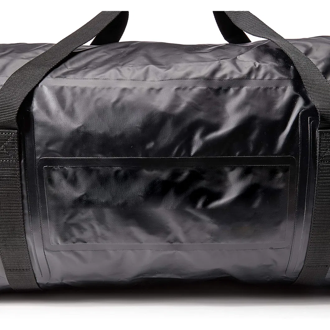 Leyi All Vehicles Roof Rack Storage Bag Water Roof Duffel PVC Leather Duffle Bag Foldable Solid Roof Top Bag Black
