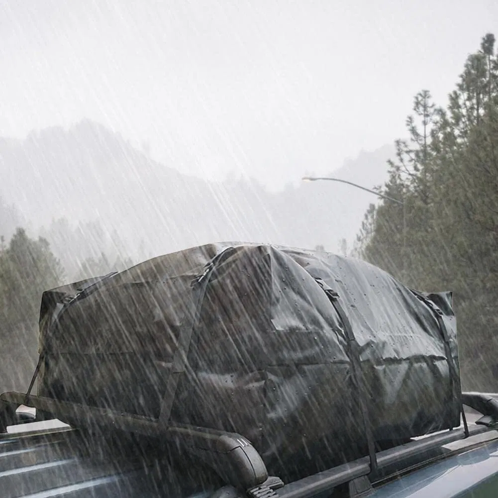 Leyi 420d Waterproof Oxford Roof Bag PVC, Large Capacity Roof Rack Travel Bag, Car Roof Storage Bag for Travel